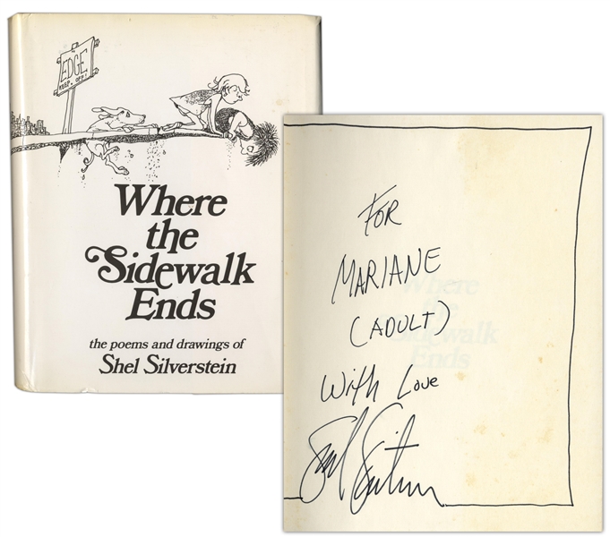 Shel Silverstein Signed Copy of ''Where the Sidewalk Ends'' -- A Very Rare Title Signed by Silverstein